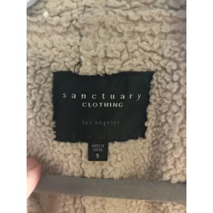 Sanctuary Clothing Faux Suede Shearling Vest Tan Brown Small Open Front Draped thumbnail 8