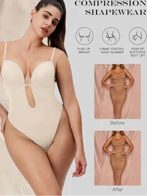Decorus Shapewear Backless Bodysuit Plunge: Low back Shaper thumbnail 11