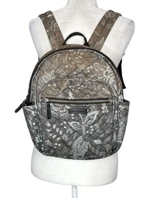 Vera Bradley Cloud Gray Paisley Print Quilted Fabric Backpack‎ thumbnail 1