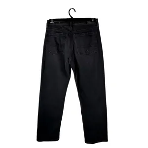 American Eagle Jeans Women 6 Washed Black Mom Jeans Straight Distressed Stretch‎ thumbnail 2