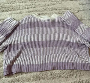 Purple And White Sweater thumbnail 2