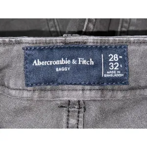 Abercrombie & Fitch Baggy Black Denim Cargo Pants Utility Pants Size 28W x 32L thumbnail 3