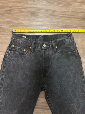 Levi's Premium 501 90s Jeans 28 Fits 29x28 Static Black Noise Grunge $98 thumbnail 9