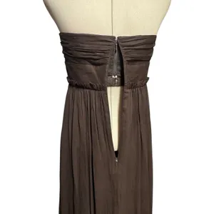 J.Crew Silk Chiffon Whitney Strapless Gown Dress Espresso Brown 6 thumbnail 6