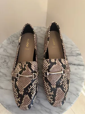 ALDO Snake Print Leather Loafers Women’s Size 9 Horsebit Slip On Flats thumbnail 6