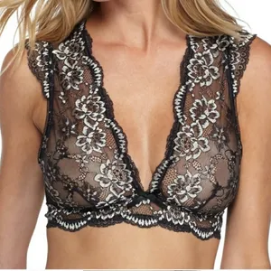 Sam Edelman Black and White Lace Bra thumbnail 3
