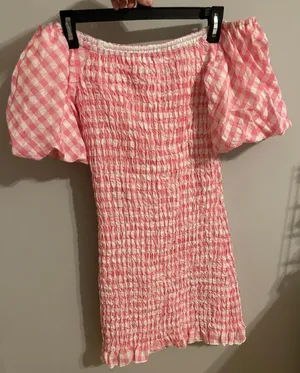 Boutique Plaid Mini Dress Pink Size XS thumbnail 2