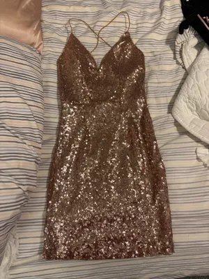 Hello Molly Dress Sequin Rose Gold thumbnail 1