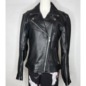 River Road Women's Small Black Cowhide Leather Motorcycle Moto Biker Jacket thumbnail 2
