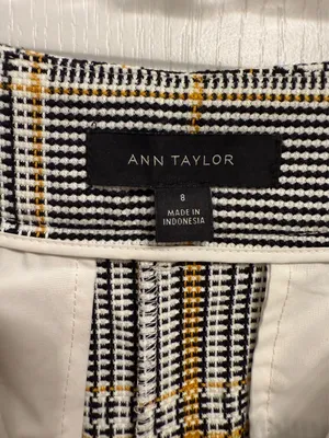 Ann Taylor Plaid Tweed High Rise Belted Dress Pants thumbnail 5