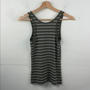 ATM Anthony Thomas Melillo Olive and Gray Striped Tank Top thumbnail 10