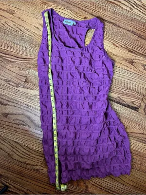 Weekday Purple Mini Dress Ruched M thumbnail 8