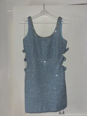 Miss Rossier Blue Tweed Dress thumbnail 2