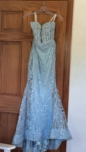 Prom Dress Sherri Hill Blue Light thumbnail 1