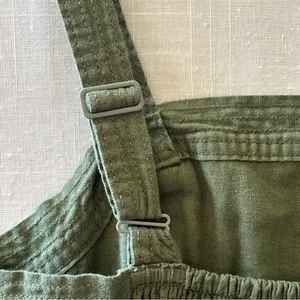Old Navy Women’s Romper whit pockets and belt Sz M Green Linen Viscose 3" Inseam thumbnail 12
