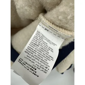 Old‎ Navy Womens Sherpa Pullover Hoodie Cream Navy Blue Medium Teddy Sweatshirt thumbnail 6
