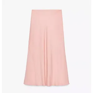 Zara NWT satin pink midi skirt thumbnail 8