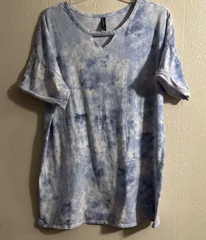 Ambrielle Blue and White Tie-Dye Sleepwear PJ thumbnail 1