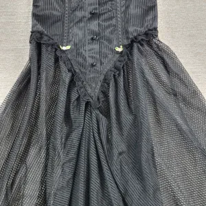 VTG E Bole Gothic Corset Lingerie Dress Small Black Sheer Mesh Maxi Grunge NEW thumbnail 10