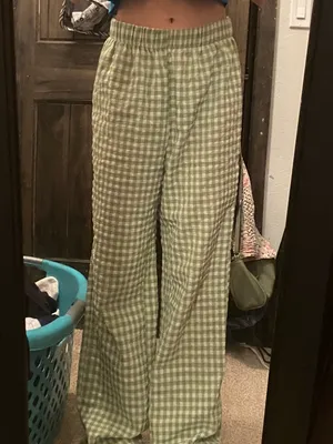 SheIn green checkered pants thumbnail 2