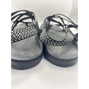 Chaco Z Cloud 2 Women 7 Boost Black White Chevron Strappy Toe Loop Sport Sandals thumbnail 6