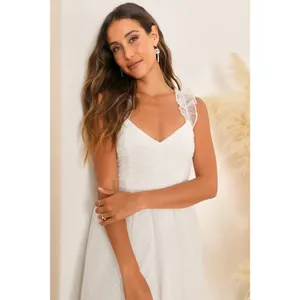 NWT Lulus Forever Celebrated White Swiss Dot Ruched Tulle Midi Dress Size M thumbnail 8