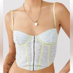 Urban outfitters out from under UO Modern Love Ruched Pastel Corset blue small thumbnail 1