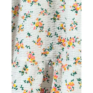 ASOS Dress Sz 16 Floral Smocked‎ Babydoll Crepe Puff Sleeve Tiered Boho thumbnail 5