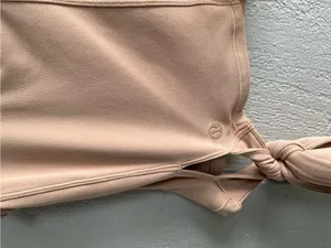 Lululemon Get Centered‎ Crop Tank Tie Waist in Beech Wood Beige Tan Nude Size 8 thumbnail 7