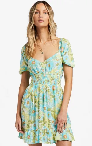 Billabong Something Pretty Floral Mini Dress thumbnail 1