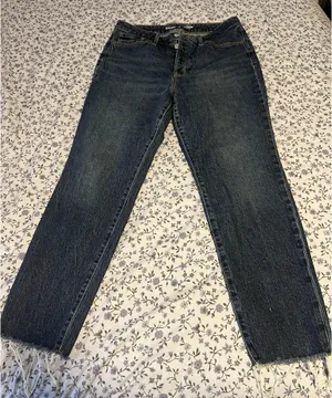 Old Navy Dark Wash OG Straight High Rise Denim Jeans thumbnail 1