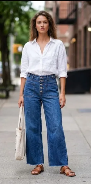 We The Free High-Rise Wide-Leg Jeans — Blue 981 thumbnail 1