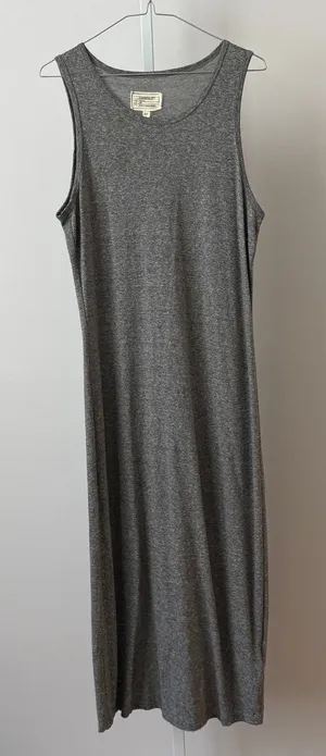Current Elliott 3 Large Heather Grey Louella Long Tank Dress Sleeveless Maxi thumbnail 1