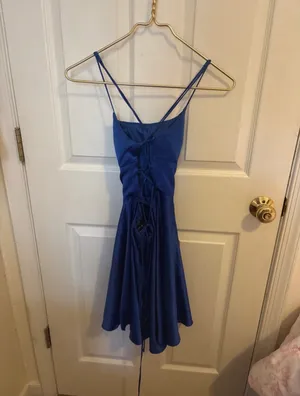B Darlin royal blue satin homecoming Dress thumbnail 2
