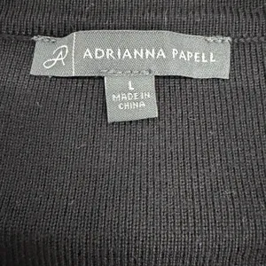 Adrianna Papell Black Pearl Rhinestone Bow Cardigan Sweater Gold Buttons Large thumbnail 3