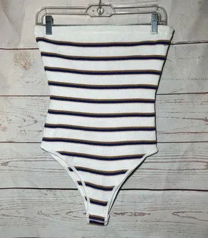 LA Hearts • Strapless Body Suit • Striped • Medium thumbnail 1