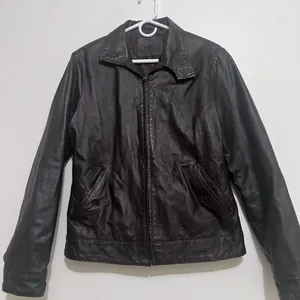 Vintage Santa Fe Leather Brown Full zip Bomber Jacket Lg Moto thumbnail 1
