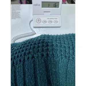 American Eagle Women's L Teal‎ Sweater Waffle Knit Pullover Cozy Relaxed Fit thumbnail 6