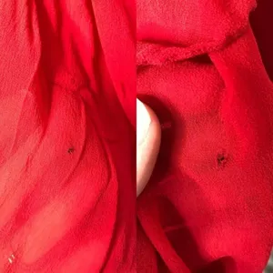 OLEG CASSINI Vintage Silk Dress Womens 6 Red Cherry Beaded Formal Prom Evening thumbnail 7