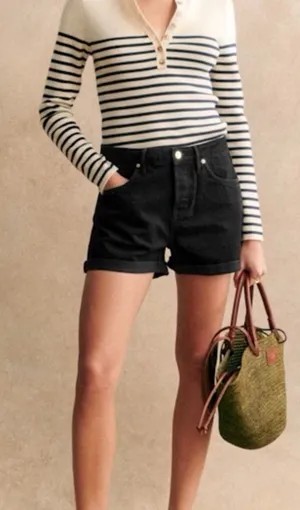Sézane Niels Cuffed Denim Shorts Sz 36 / US 4 thumbnail 1