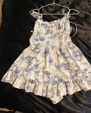 Tie Shoulder Shein Romper thumbnail 1