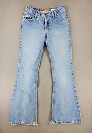 Mudd Flare Leg Jeans Womens 3 Blue Vintage 90s Y2K Distressed‎ Light Wash Denim thumbnail 1