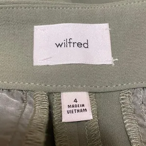 Aritzia Wilfred Olive Green High Waisted Flared Bootcut Trousers Dress Pants 4 thumbnail 4