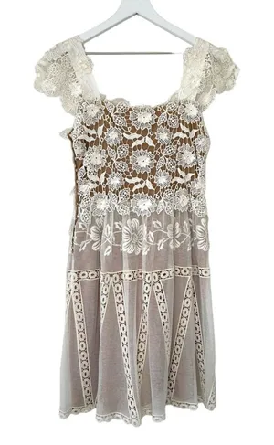 NWT Alberta Ferretti Floral Lace Embroidered Tulle Dress Size 2 thumbnail 1