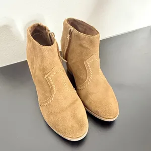Minnetonka Suede Leather Chunky Block Heel Ankle Boots Womens 6 Western Brown thumbnail 7