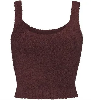 Skims fuzzy Sherpa garnet tank top thumbnail 1