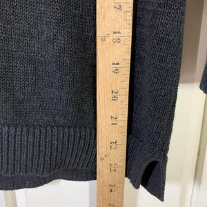 Ann Taylor Loft Womens Black Ramie‎ Cotton Crochet Neck Knit Sweater Medium thumbnail 6