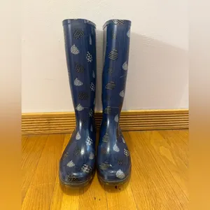 Toms Raindrop Print Rain Boots Wellies Size 8 thumbnail 2