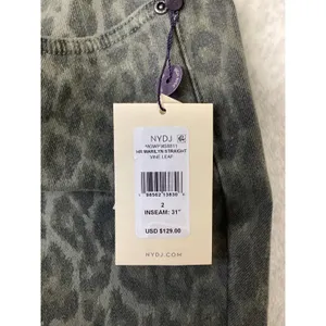 NYDJ Marilyn Straight Jeans 2 High Rise Vine Leaf Leopard Print MGWPMS8811 NWT thumbnail 6