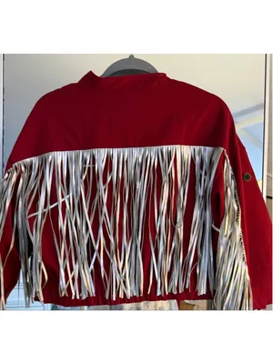 NEW Red Wine Crop Fringe Western Cowgirl Jacket S thumbnail 2